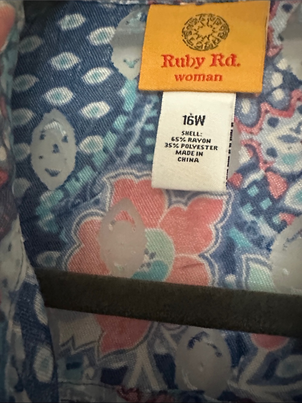 Ruby Rd. Blue Floral Button-Front Blouse - Picture 3 of 5
